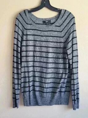 Mossimo Supply Co. Gray and Black Striped Crewneck Sweater